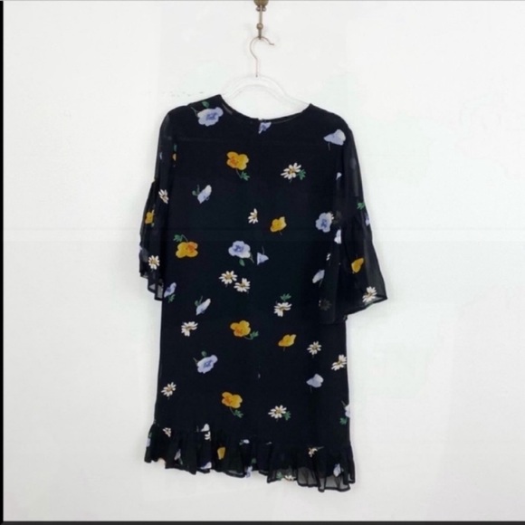 Ganni Dainty Ruffle Floral Printed Georgette Dress - Picture 4 of 6